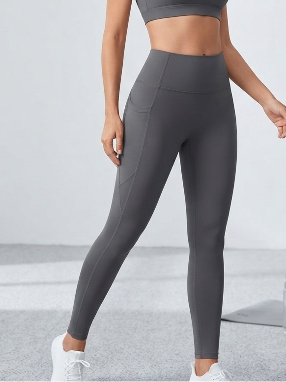 NWT Halara UltraSculpt Full Length Leggings Pockets Women's Size Large Gray